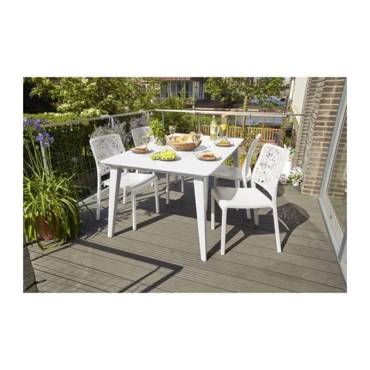 ALLIBERT JARDIN ALLIBERT JARDIN Table Lima 160 6 personnes - Design contemporain - Blanc