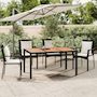 Voir la diapositive 1 : VIDAXL Table de jardin plateau en bois Noir Resine tressee bois massif