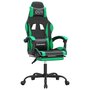 Voir la diapositive 2 : VIDAXL Chaise de jeu avec repose-pied Noir et vert Similicuir