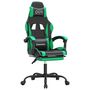 Voir la diapositive 2 : VIDAXL Chaise de jeu avec repose-pied Noir et vert Similicuir
