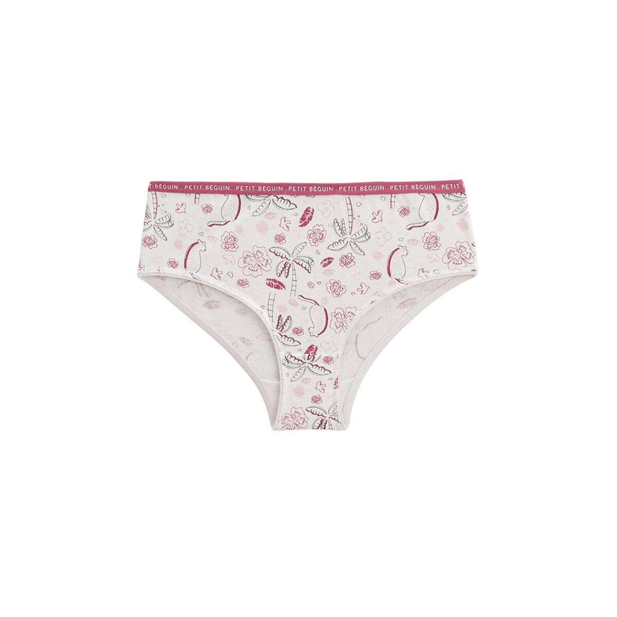 Petit Béguin Lot de 3 culottes fille Flower Jungle
