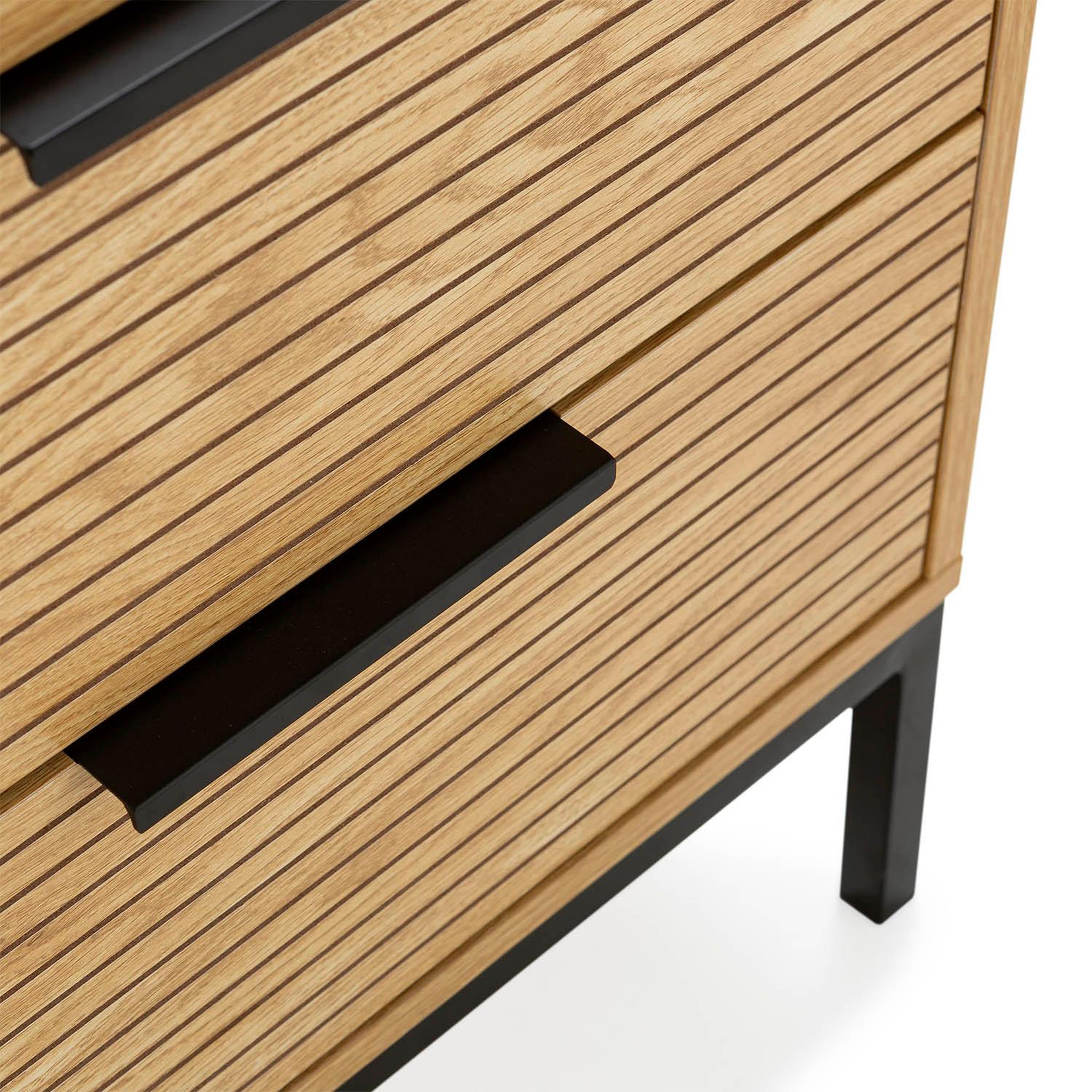 Voir la diapositive 5 : VS VENTA-STOCK Table de chevet 2 tiroirs Monica couleur Bois