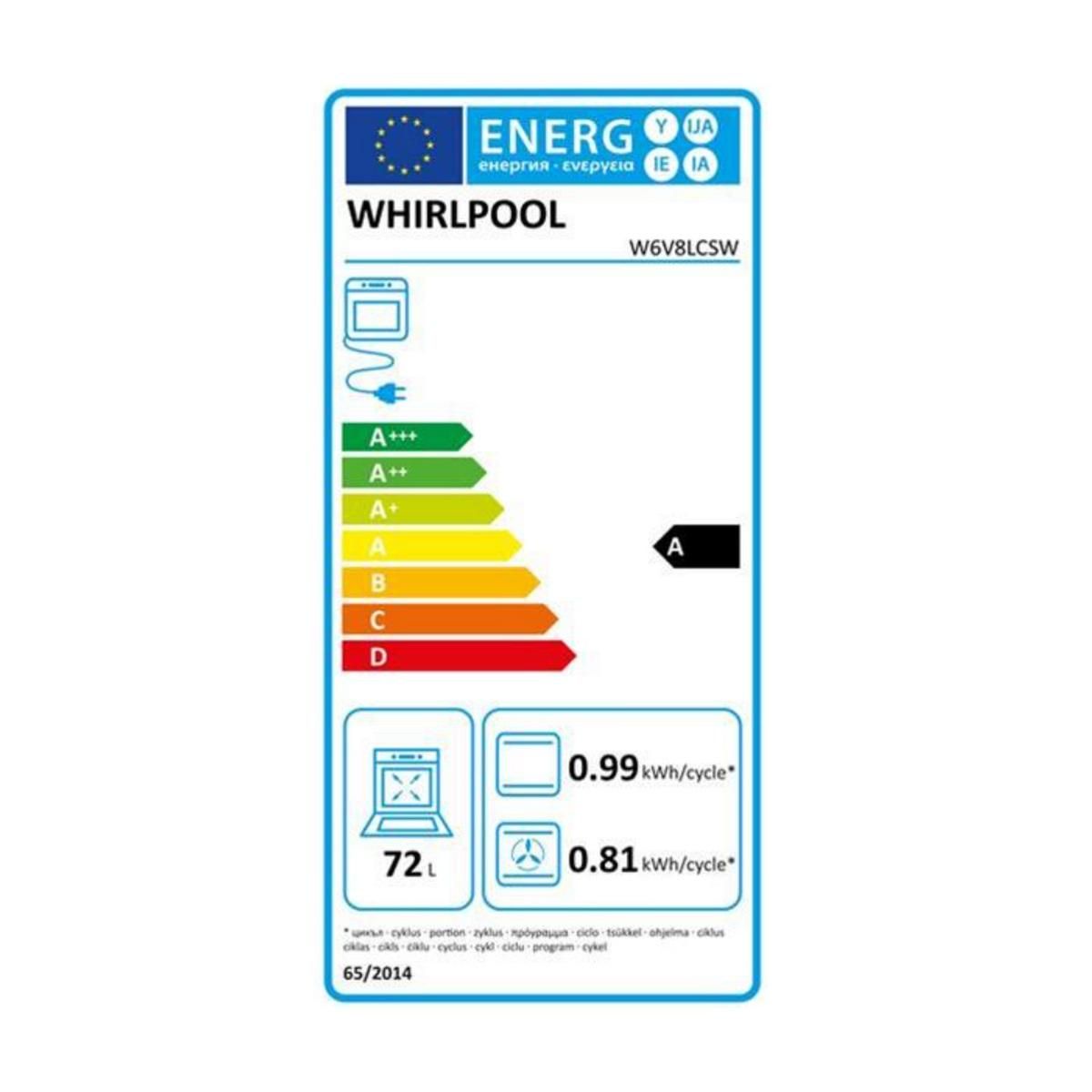 Whirlpool Cuisinière vitrocéramique 72l 4 feux blanc - W6V8LCSW