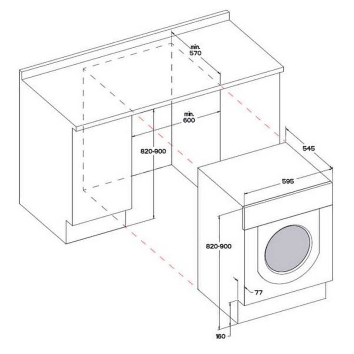 Whirlpool Lave-linge séchant intégrable 7/5kg 1400 tours/min - biwdwg751482eun
