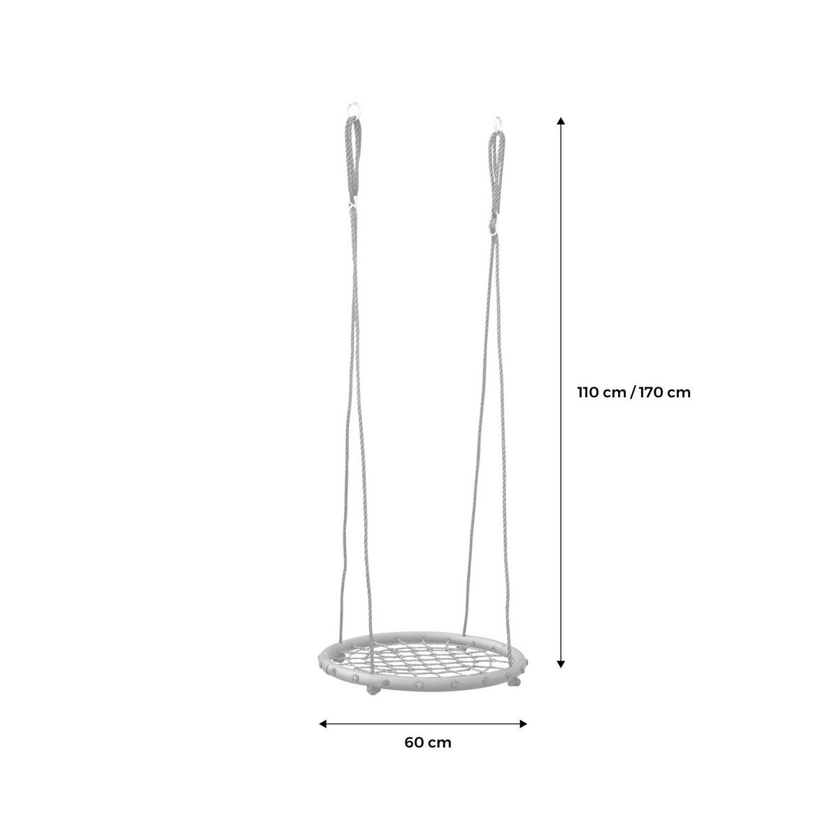 SWEEEK Balançoire nid d'oiseau Ø60cm pour portique de 2 à 2.2m. agrès pour portique