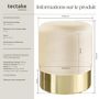 Voir la diapositive 6 : tectake Tabouret avec espace de rangement rond crème