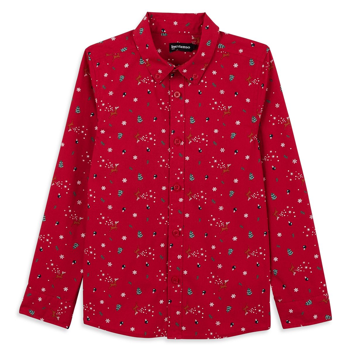 INEXTENSO Chemise de Noël rouge garçon 