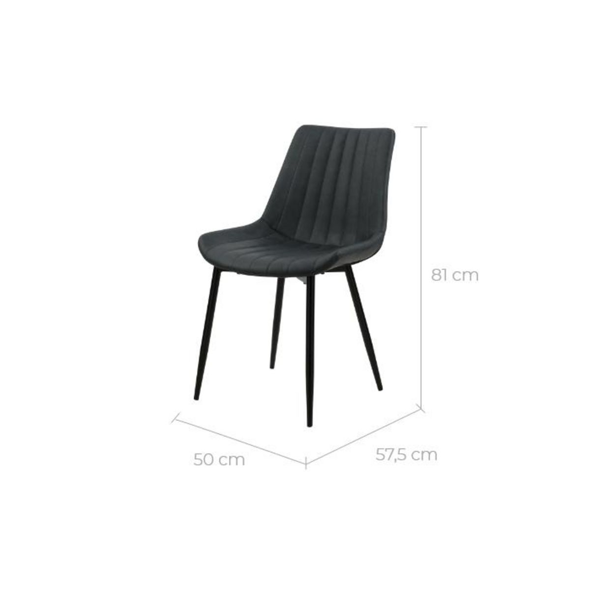 Rendez vous déco Lot de 2 chaises en cuir synthétique taupe et métal noir - Killi