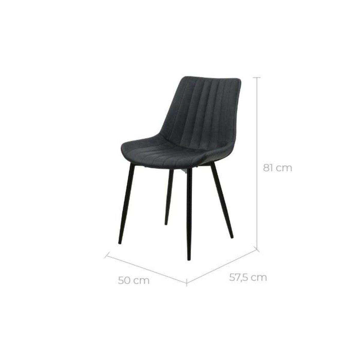 Rendez vous déco Lot de 2 chaises en cuir synthétique taupe et métal noir - Killi