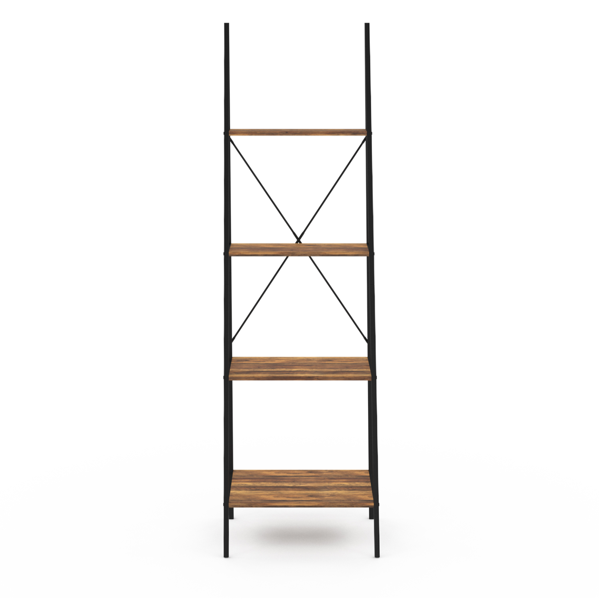 Voir la diapositive 3 : ID MARKET Etagère échelle 4 niveaux hawkins bois foncé design industriel 170 cm