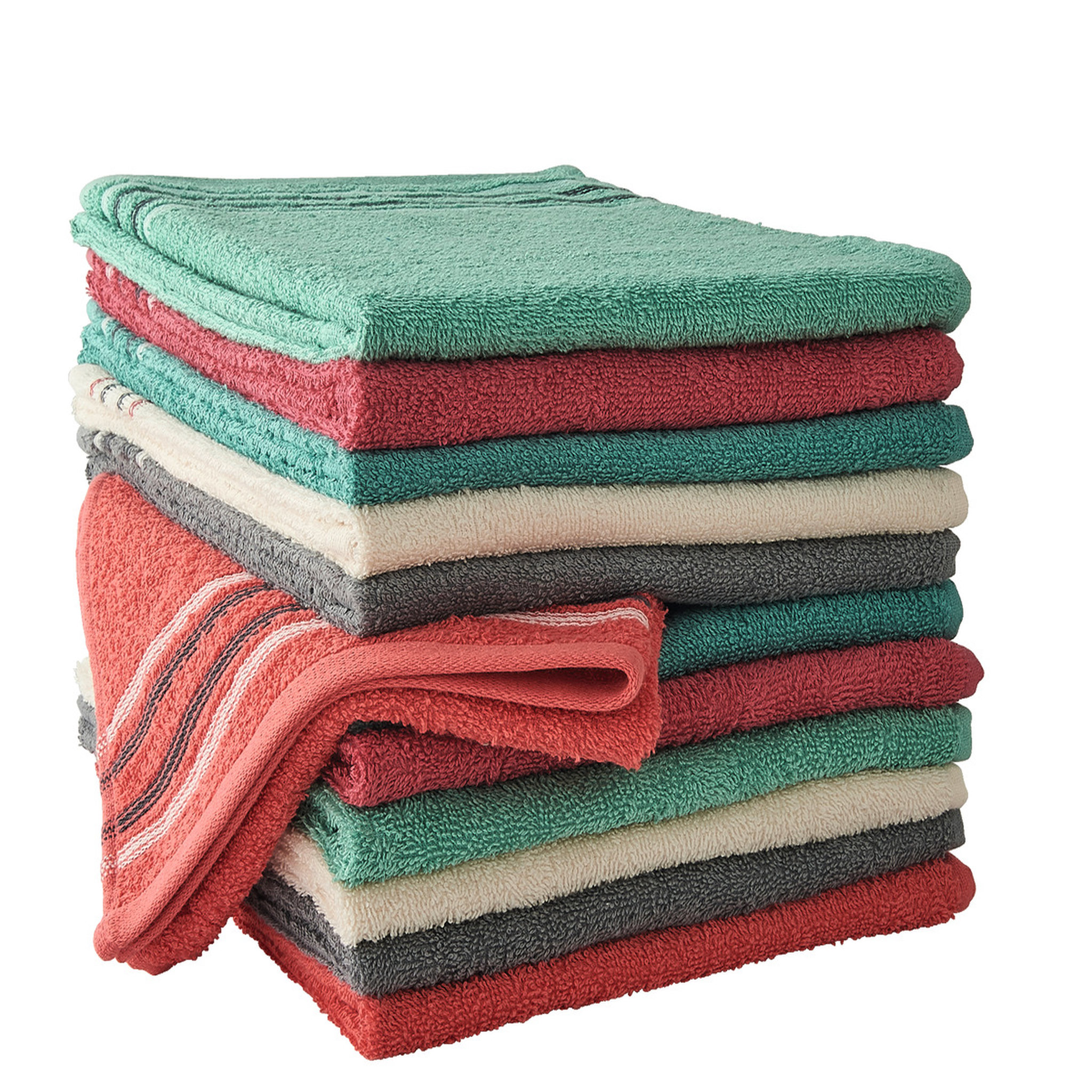 ACTUEL Serviette de toilette unie en coton 360 g/m² FANCY. Coloris disponibles : Beige, Gris, Rose, Bleu
