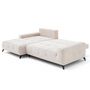 Voir la diapositive 2 : BEST MOBILIER Rimini - canapé d'angle gauche 4 places convertible avec coffre en tissu texturé
