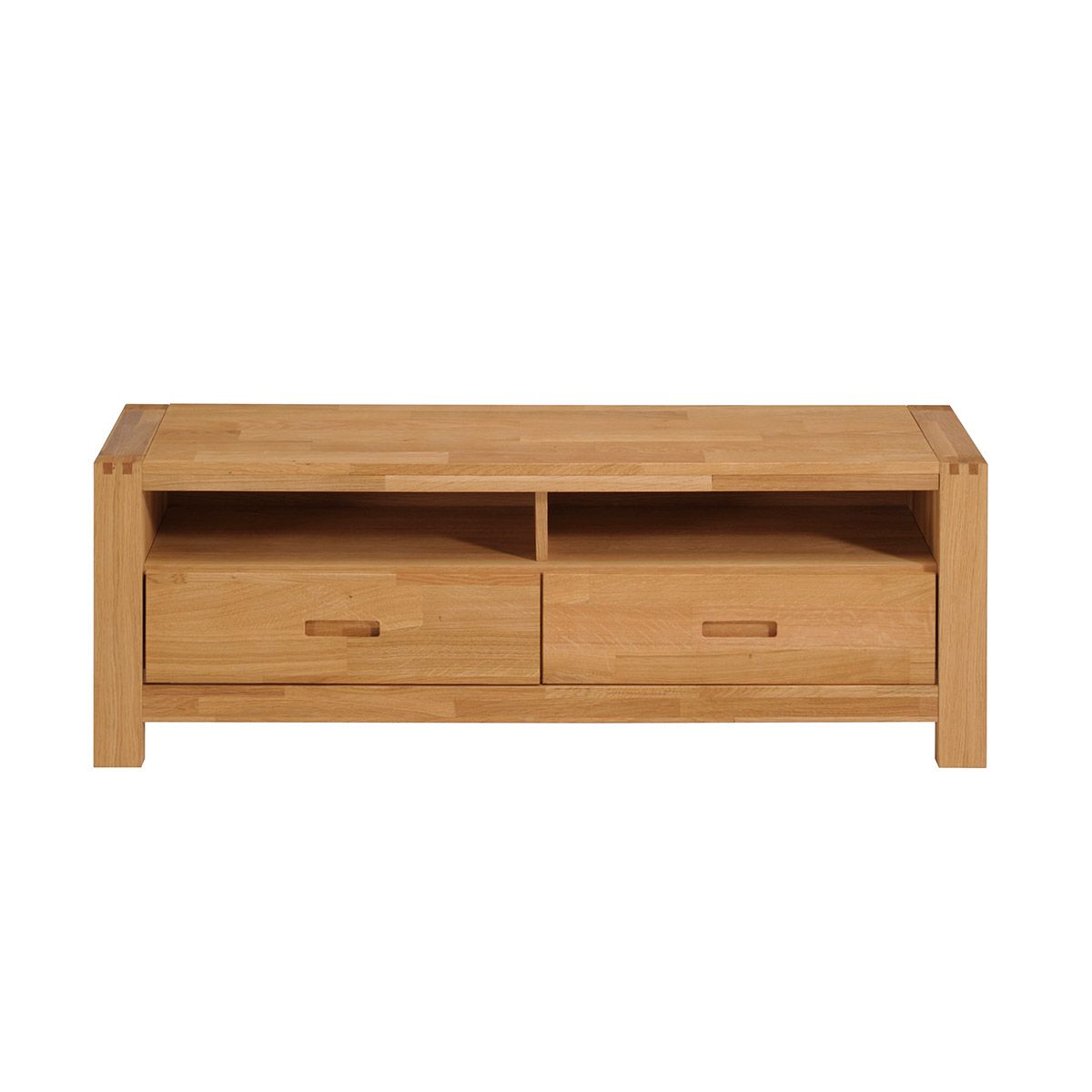 Banc TV chêne NATHAN 2 tiroirs, L130cm