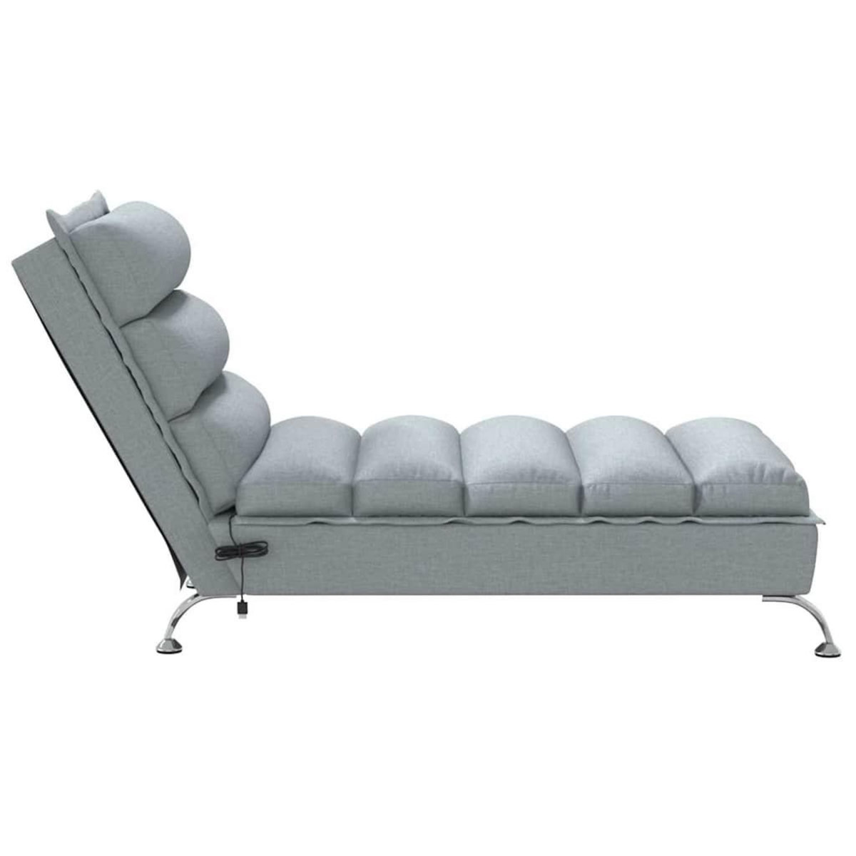 VIDAXL Chaise longue de massage avec coussins gris clair tissu