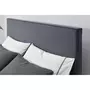 CONCEPT USINE Cadre de lit en velours gris & pieds laiton 140x190 cm RIVERSIDE