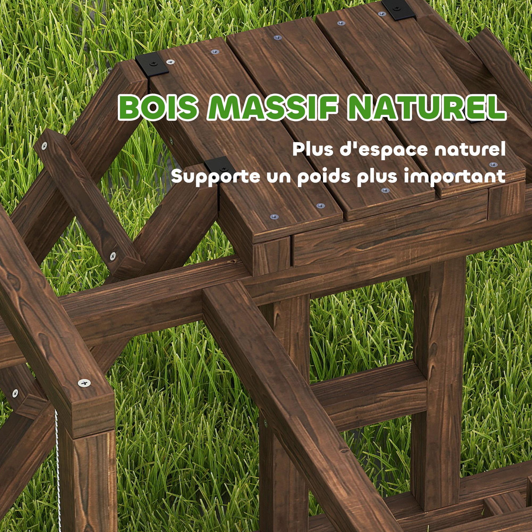Voir la diapositive 5 : PAWHUT Balançoire - perchoir pour poule, échelles - aire de jeu chicken activity - dim. 82 x 60 x 75 cm - bois cèdre verni