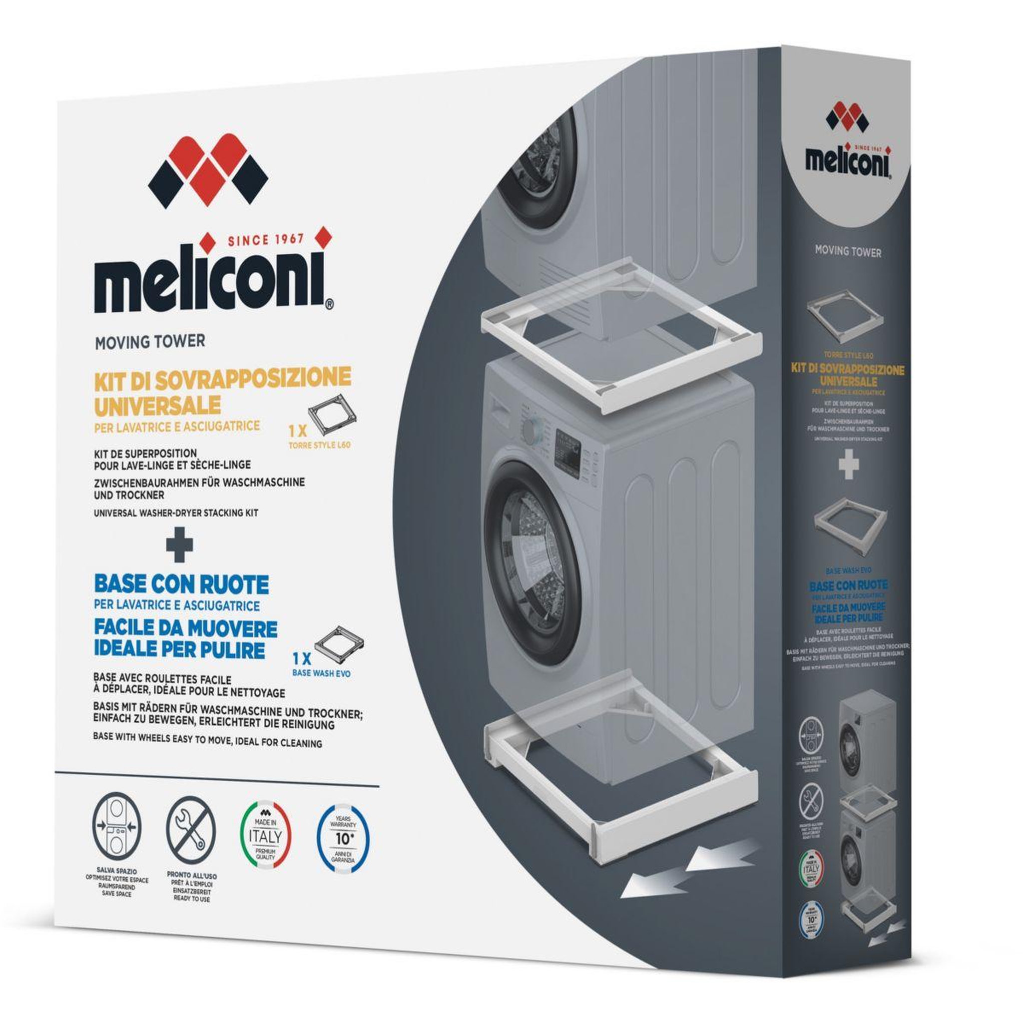 Voir la diapositive 5 : Meliconi Kit de superposition avec base mobile  moving tower