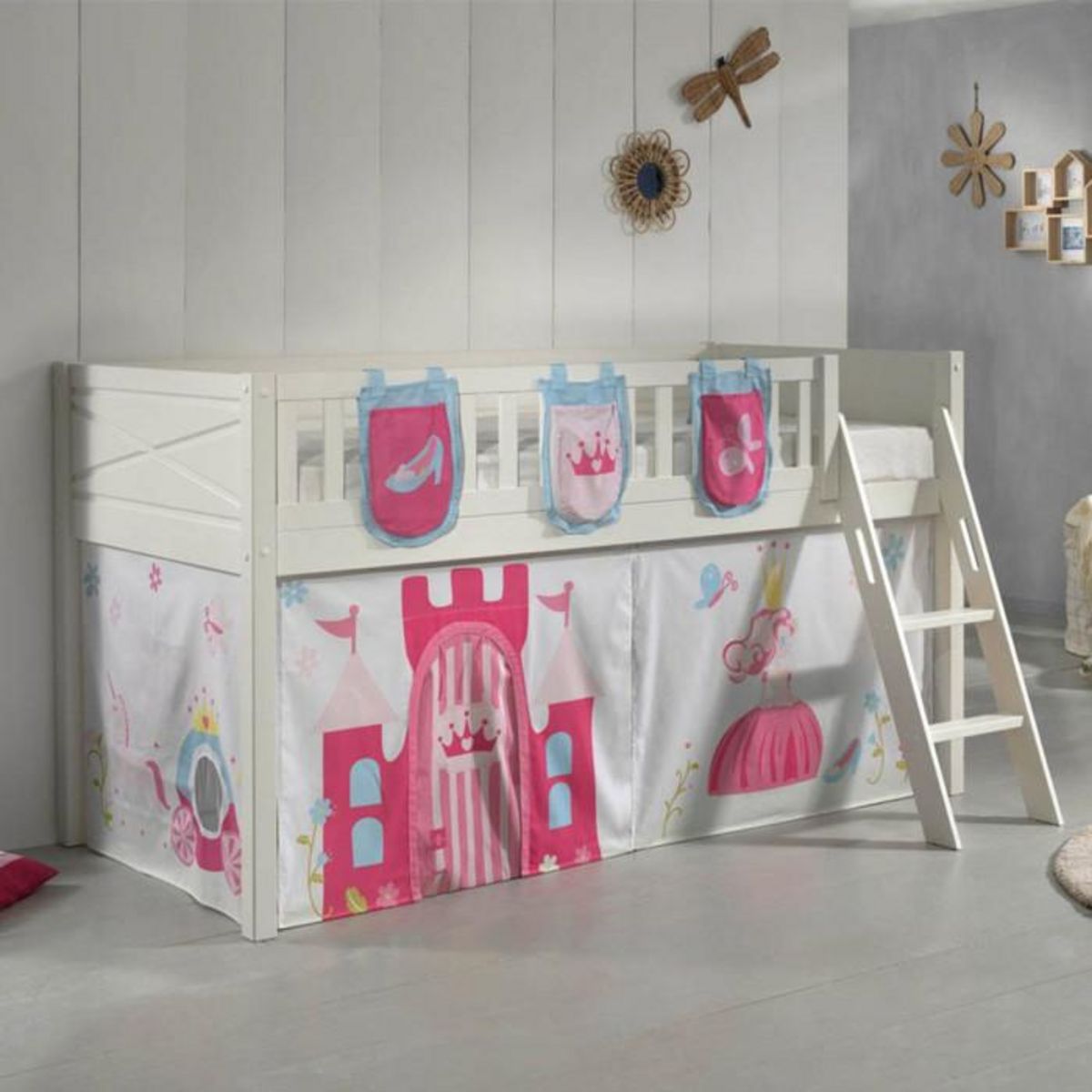 Paris Prix Lit Enfant Tente & 3 Pochettes  Scott Princesse  90x200cm Blanc