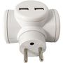 Voir la diapositive 2 : WATT AND CO Multiprise Biplite 2x16A rotative + USB 2.4A Blanc