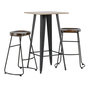 Voir la diapositive 1 : Paris Prix Ensemble Table de Bar & 2 Tabourets  Tempe & Ozark  105cm Noyer & Noir