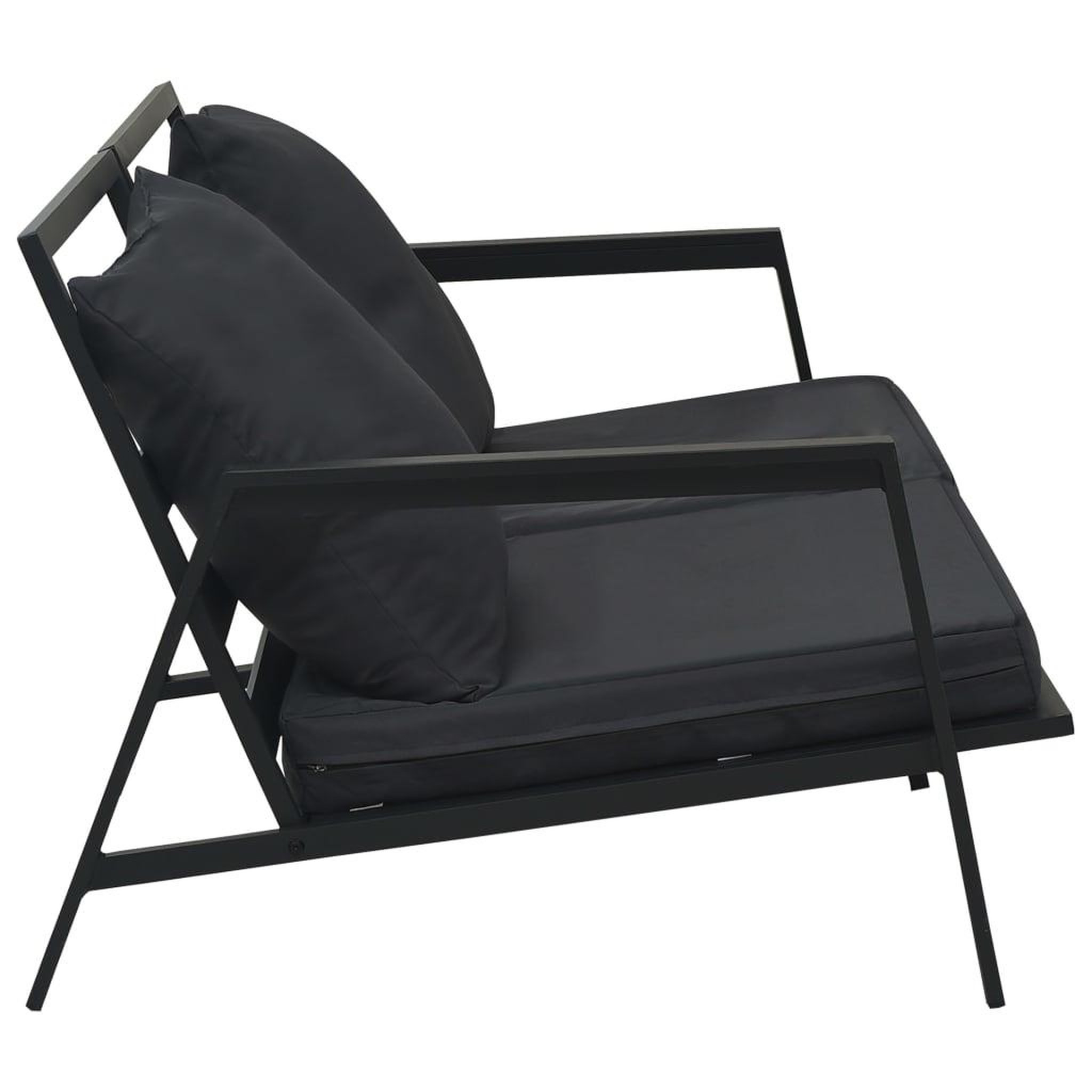 Voir la diapositive 4 : VIDAXL Salon de jardin 4 pcs avec coussins aluminium gris fonce