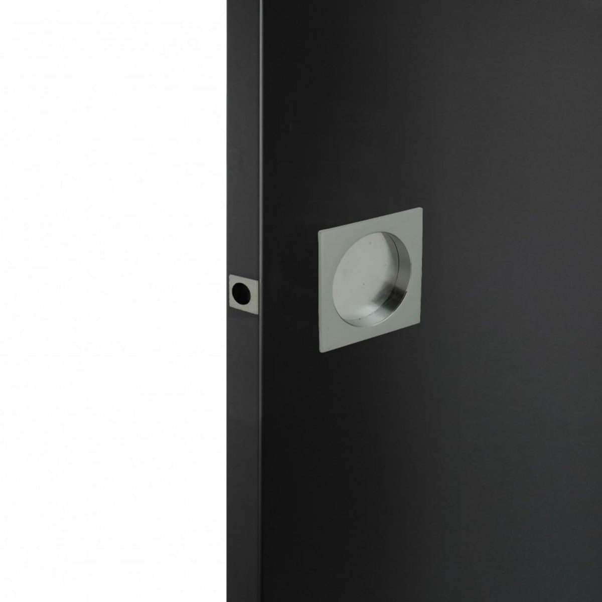 CENTRALE BRICO Kit de poignées porte coulissante carrée zamak nickelé, gris