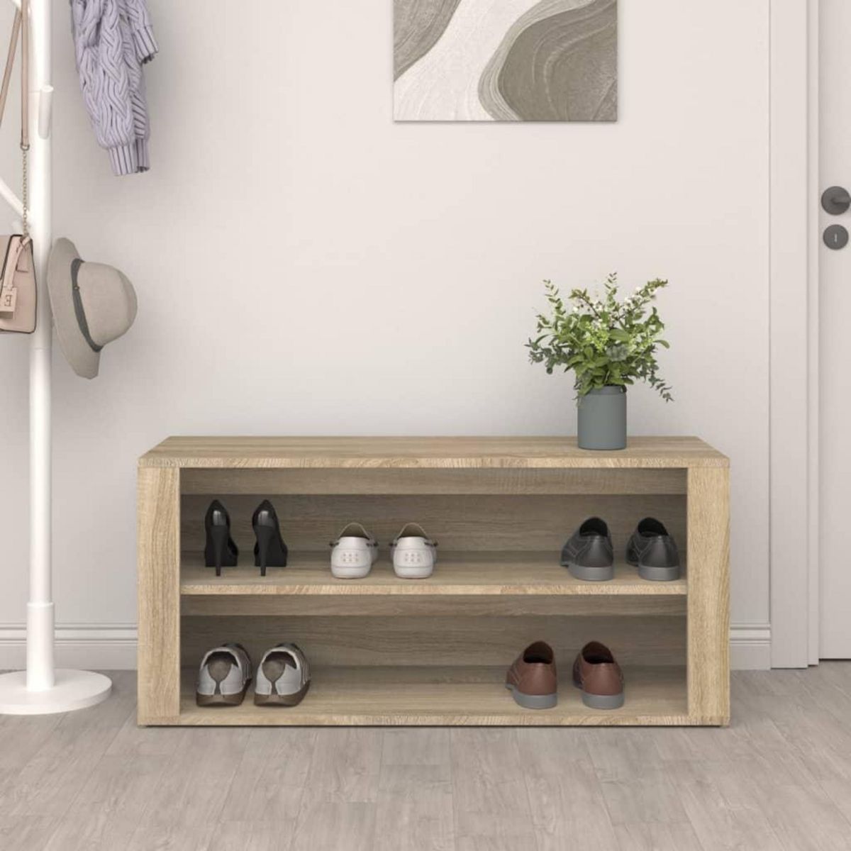 VIDAXL Etagere a chaussures Chene sonoma 100x35x45cm Bois d'ingenierie