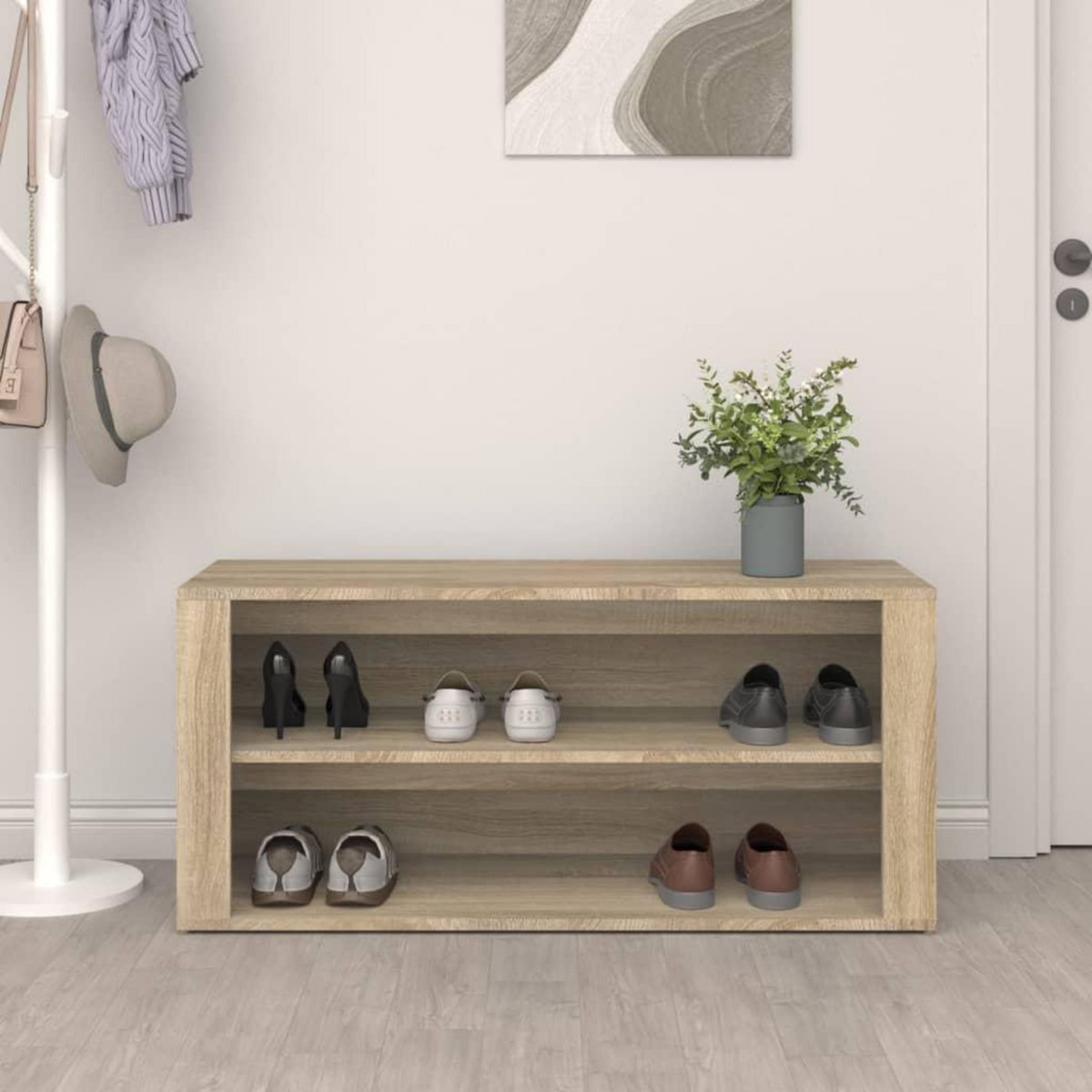 VIDAXL Etagere a chaussures Chene sonoma 100x35x45cm Bois d'ingenierie