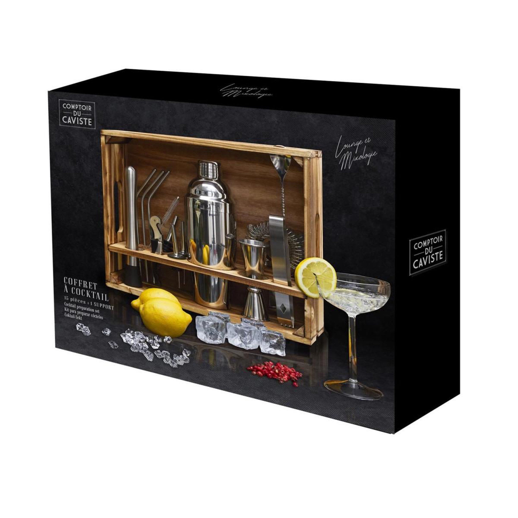 COOK CONCEPT Set à cocktail  15 pièces  27cm argent