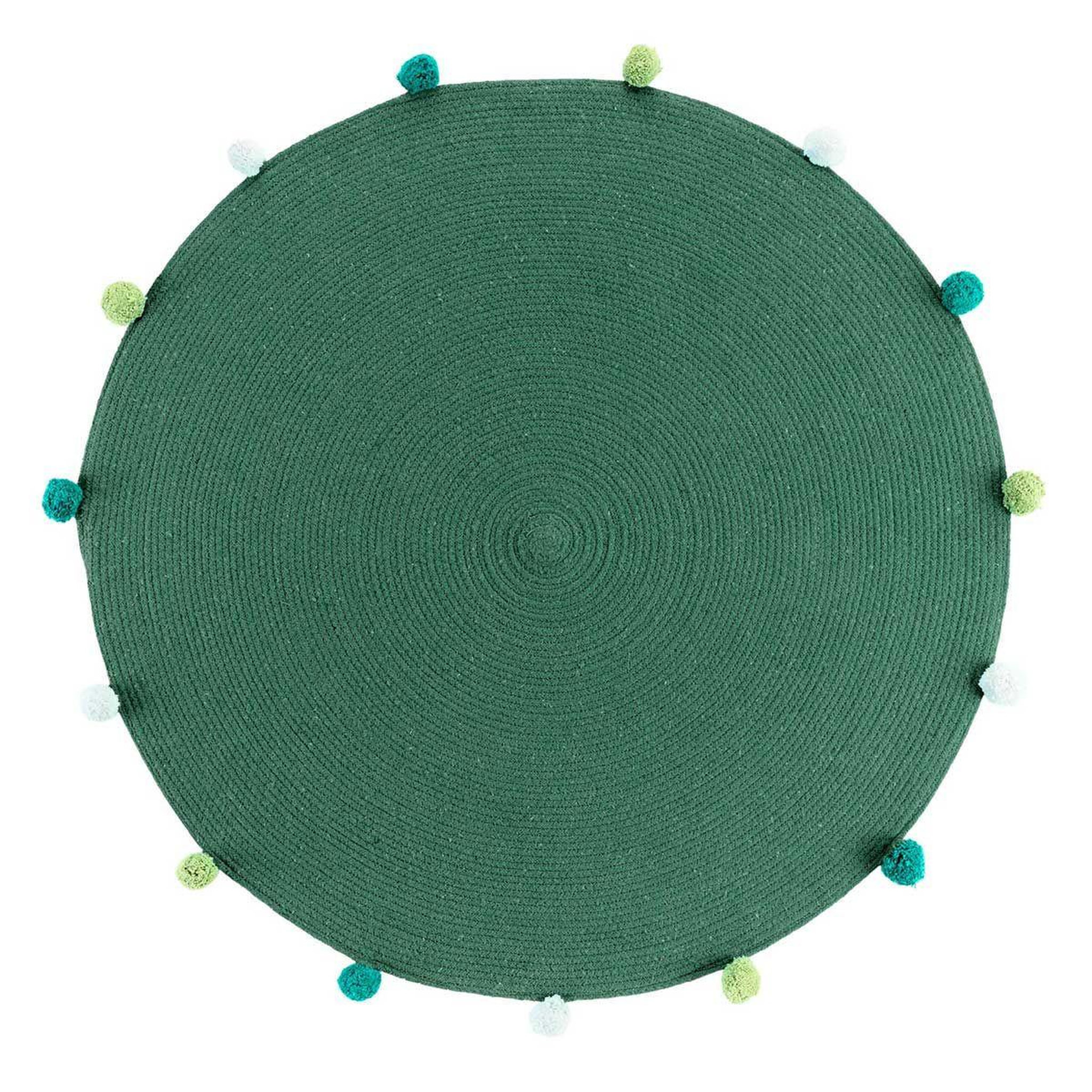 Douceur d'Intérieur Tapis rond enfant  pompomparty  90cm vert