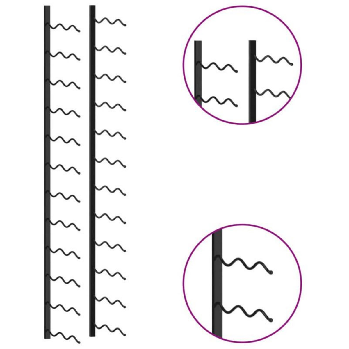 VIDAXL Casier à bouteilles mural pour 24 bouteilles Noir Fer