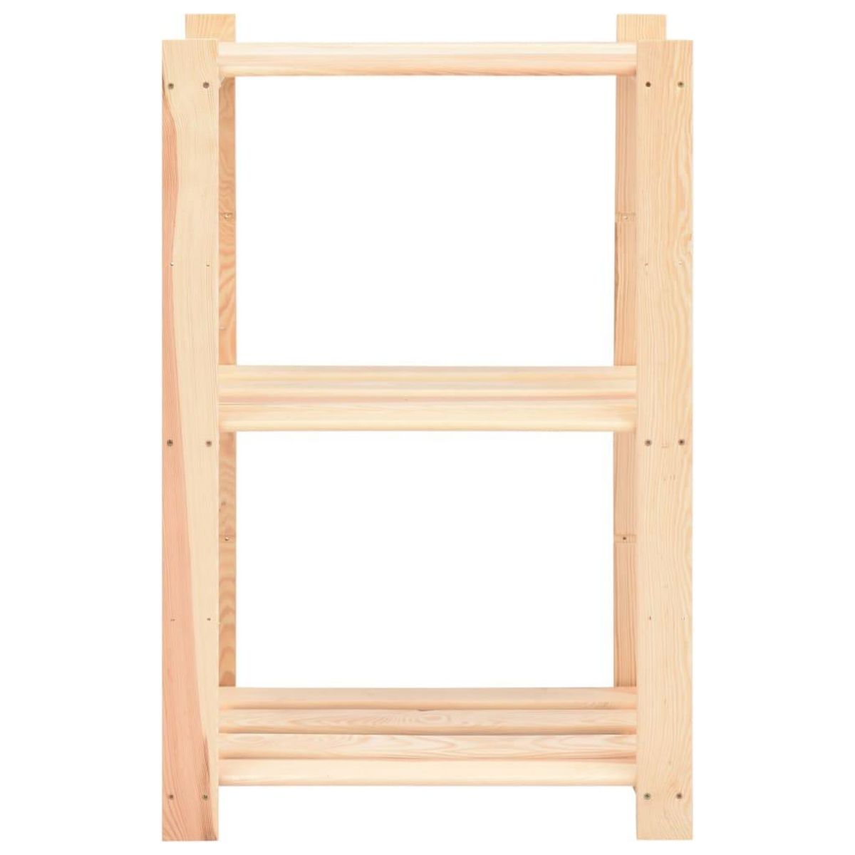 VIDAXL Etageres de rangement a 3 niveaux 2 pcs 60x38x90 cm Pin 150 kg