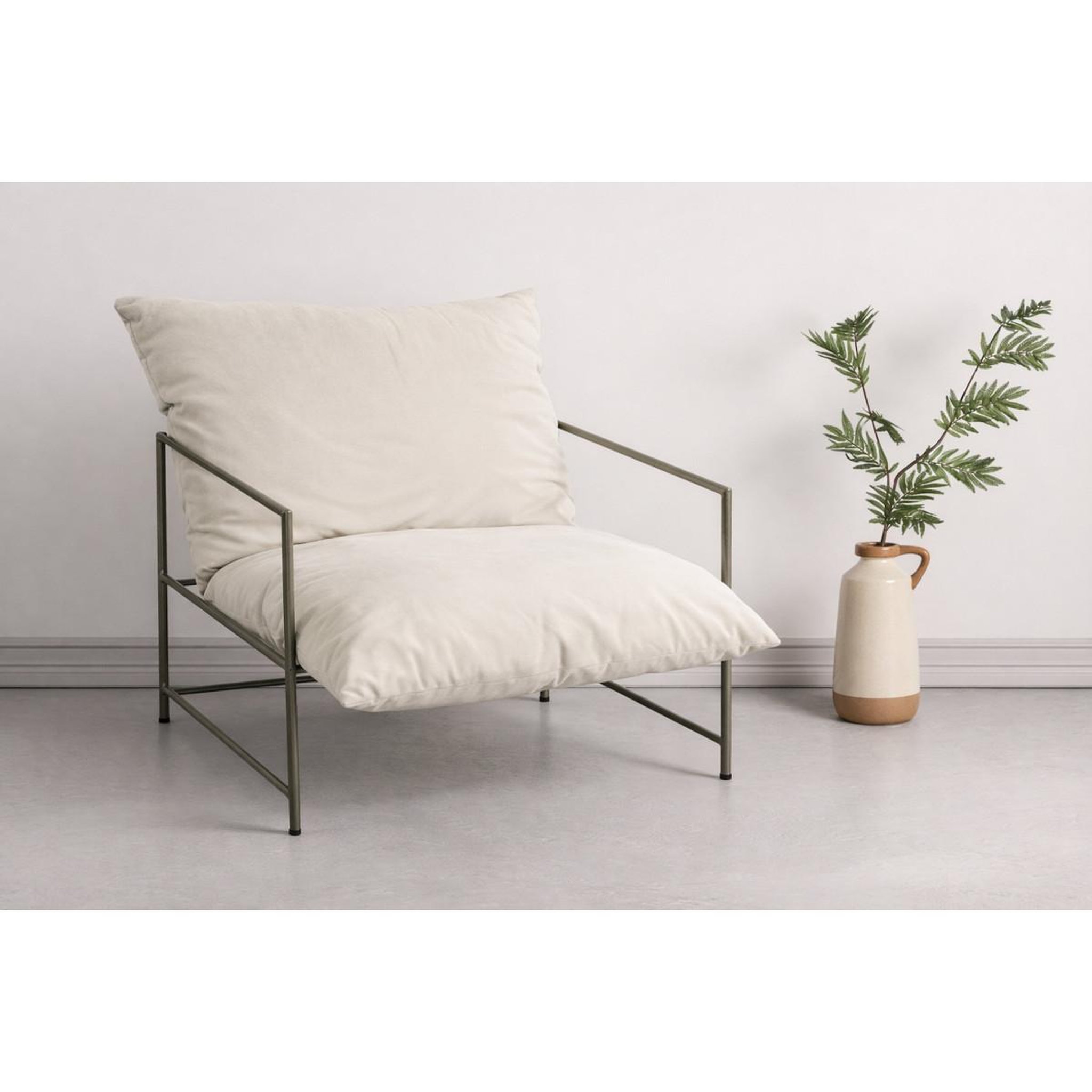 Voir la diapositive 5 : Paris Prix Fauteuil design en velours  sedalia  70cm beige