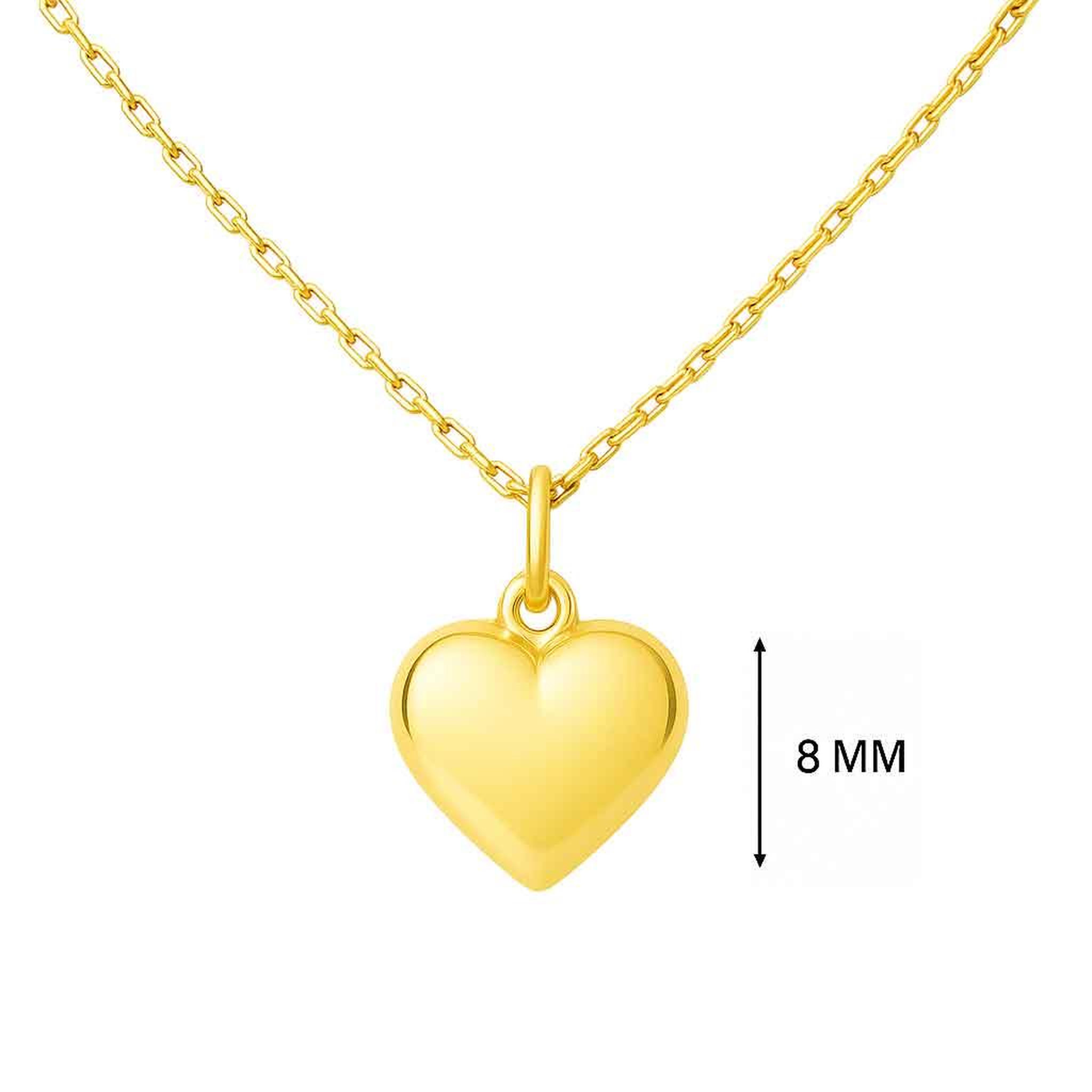 Voir la diapositive 4 : L'ATELIER D'AZUR Pendentif Or 18 Carats 750/000 Jaune Motif Coeur - Collier Chaine Dorée Offerte