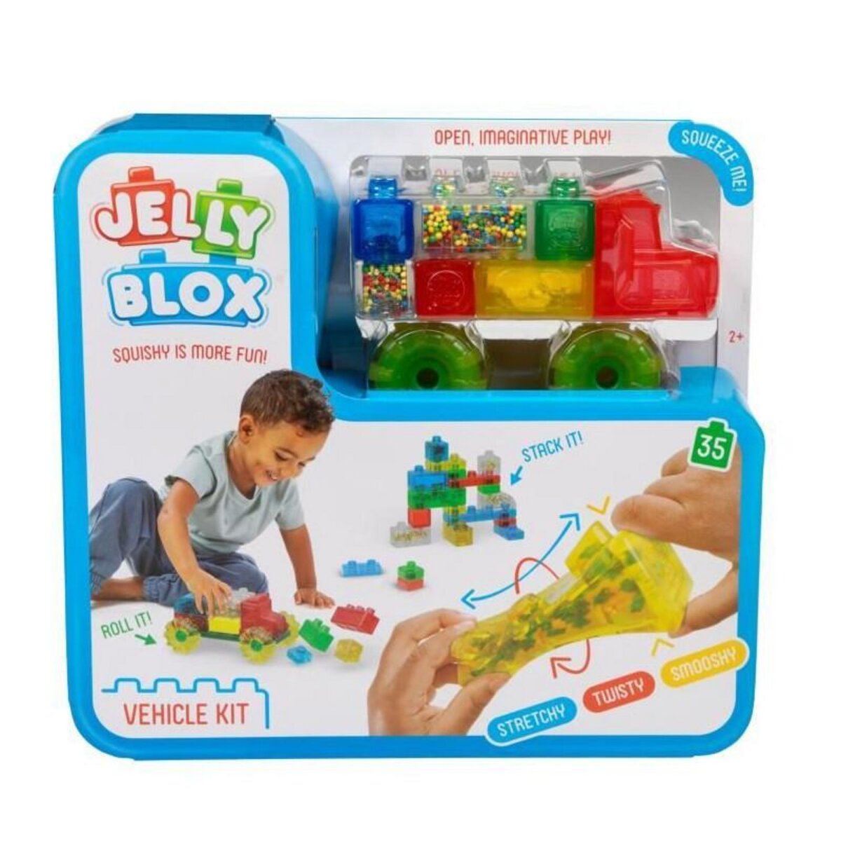 GOLIATH Blocs de construction - GOLIATH - Jelly Blox Vroom Truck Kit - Blocs souples avec voitures! Des 2 ans