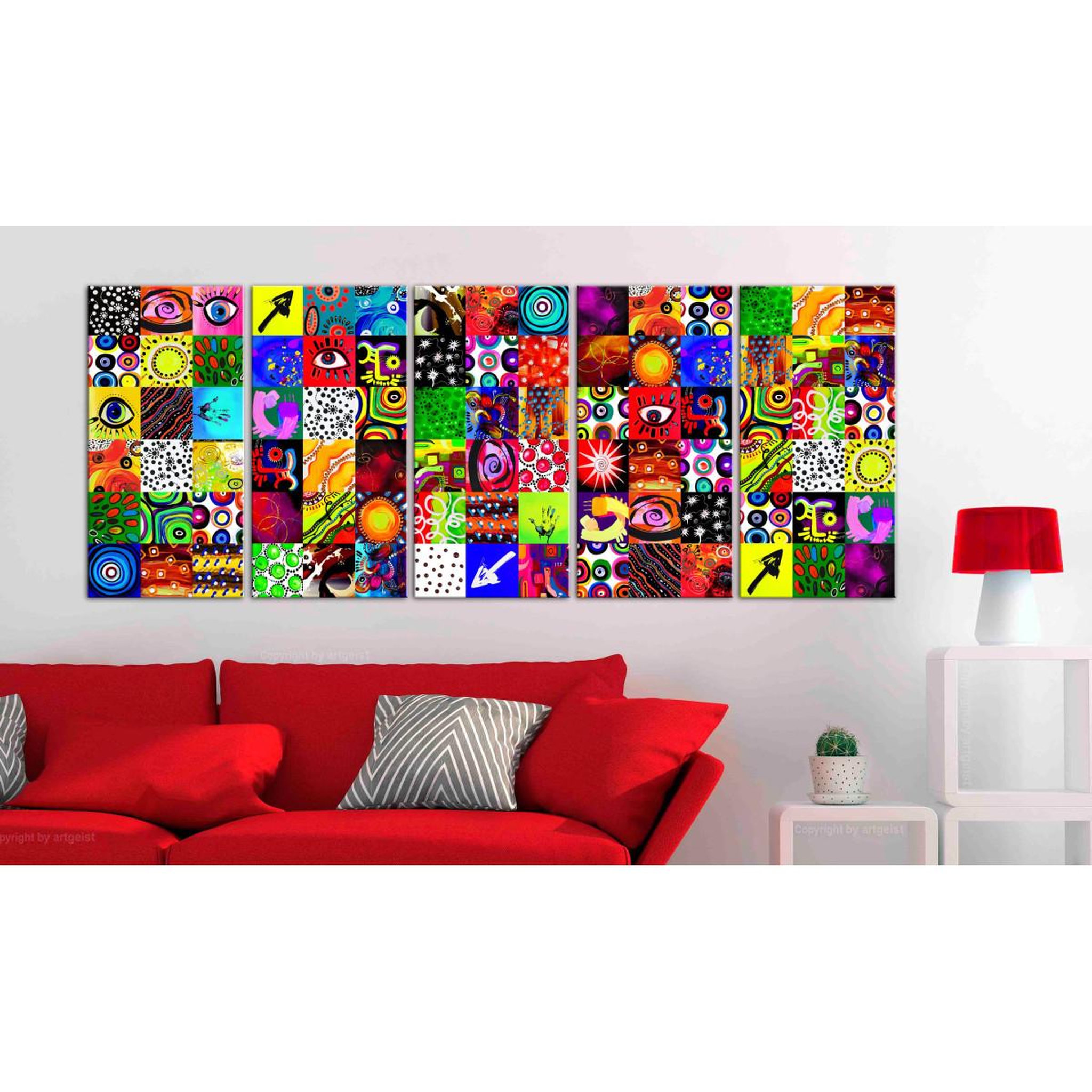 Voir la diapositive 2 : Paris Prix Tableau imprimé  colourful abstraction