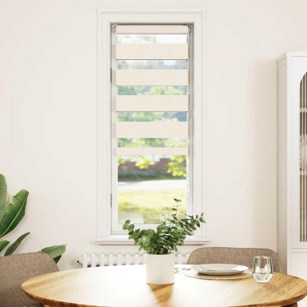 VIDAXL Store zebre beige marbre largeur du tissu 35,9 cm polyester