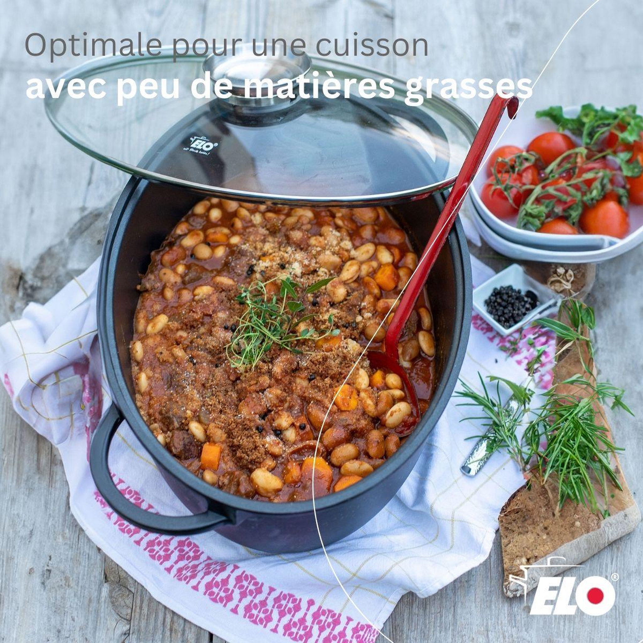 Voir la diapositive 3 : ELO Cocotte 38 x 25 cm en fonte aluminium antiadhésive 7 l elo alucast
