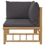 Voir la diapositive 4 : VIDAXL Canape d'angle de jardin avec coussins gris fonce bambou