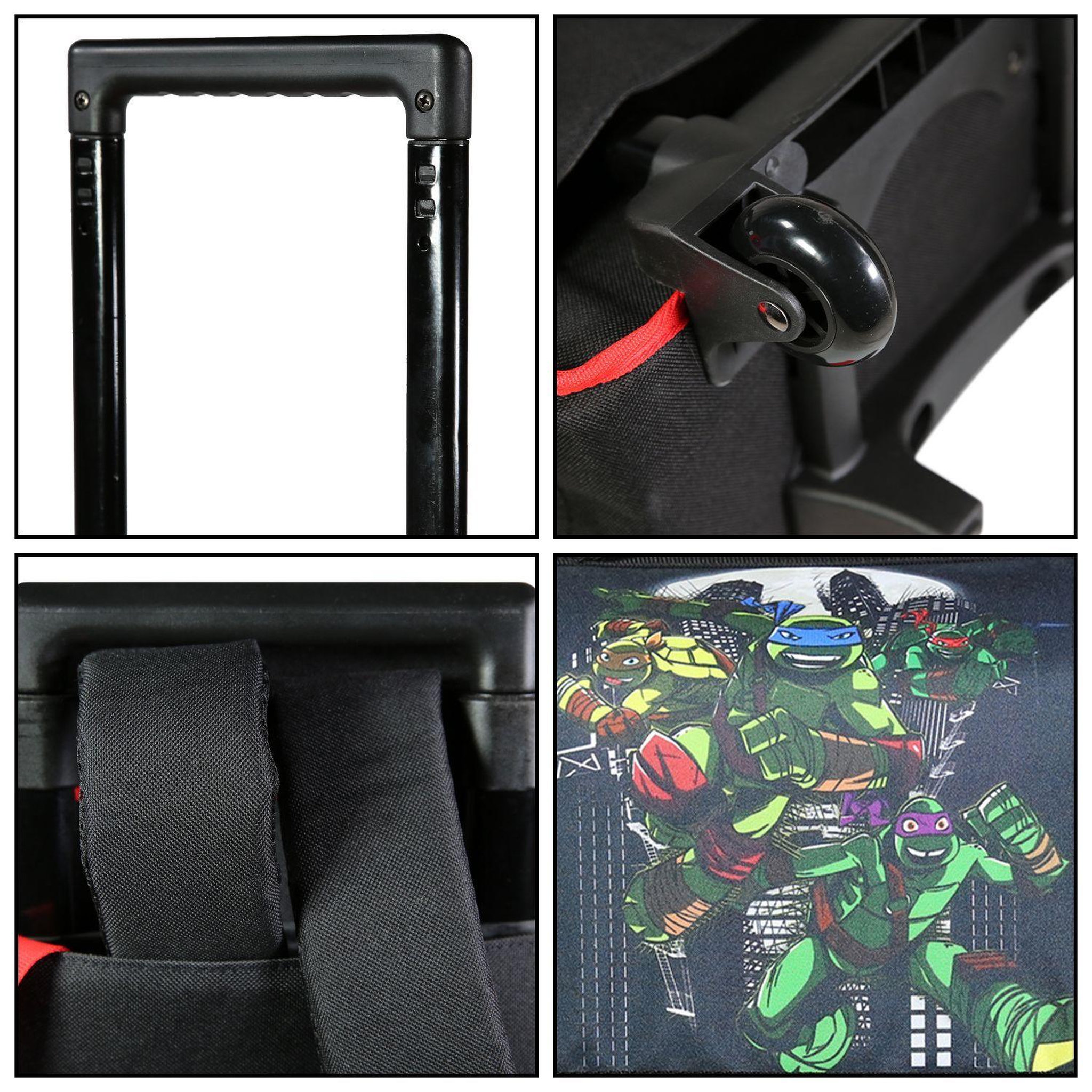 Voir la diapositive 6 : Bagtrotter BAGTROTTER Cartable à roulettes 38 cm Tortues Ninja Noir