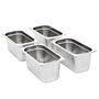 Voir la diapositive 2 : VIDAXL Récipients Gastronorm 4 pcs GN 1 3 150 mm Acier inoxydable