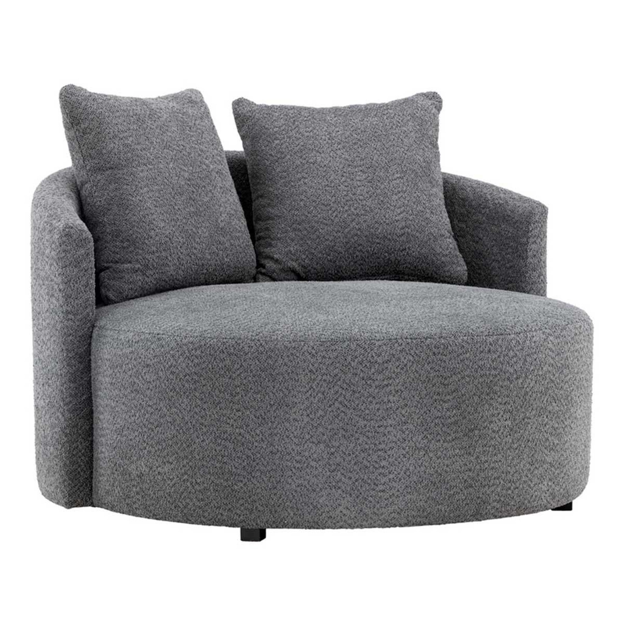 Paris Prix Fauteuil rond tissu polaire  kelso  118cm gris