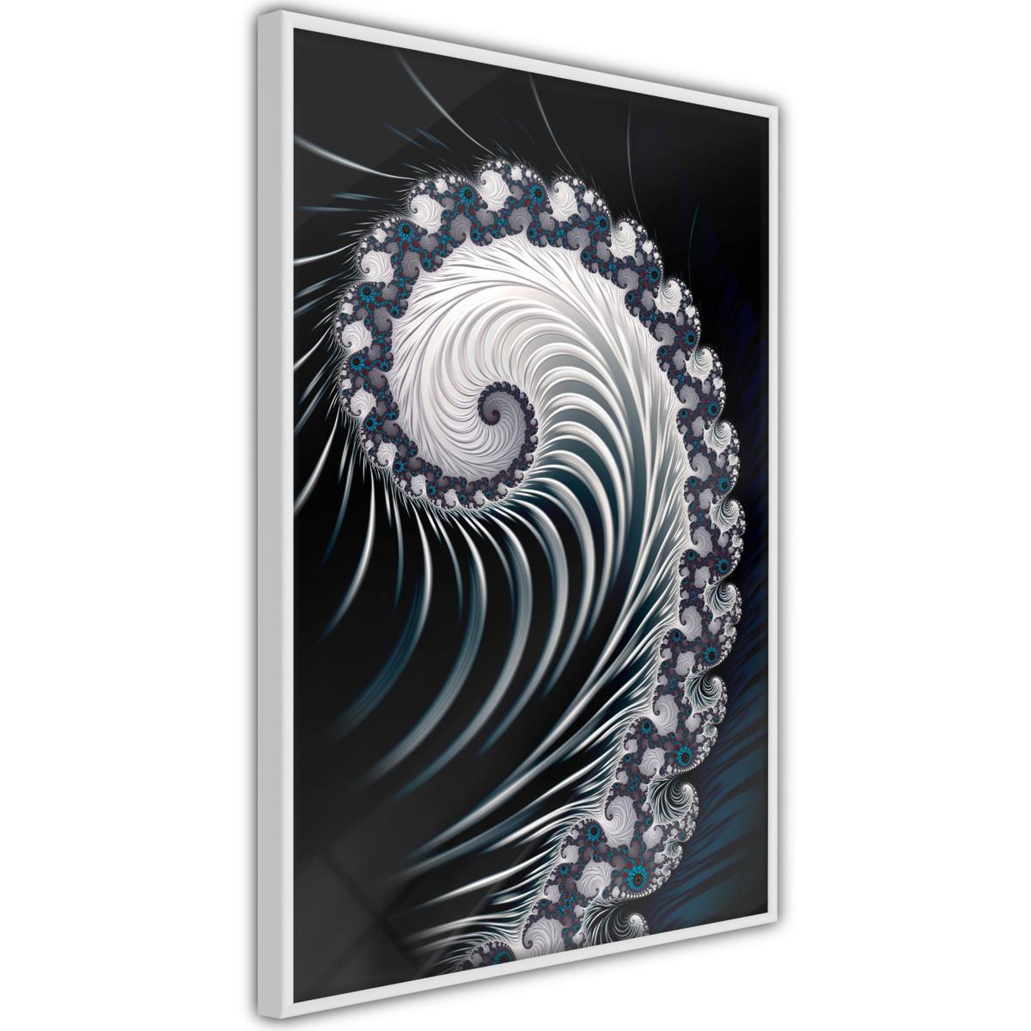 Paris Prix Affiche murale encadrée  fractal spiral negative