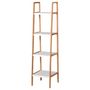 Voir la diapositive 1 : HOMCOM Etagère en bambou de salle de bain 4 niveaux à lattes dim. 35L x 36l x 138H cm bois pin blanc