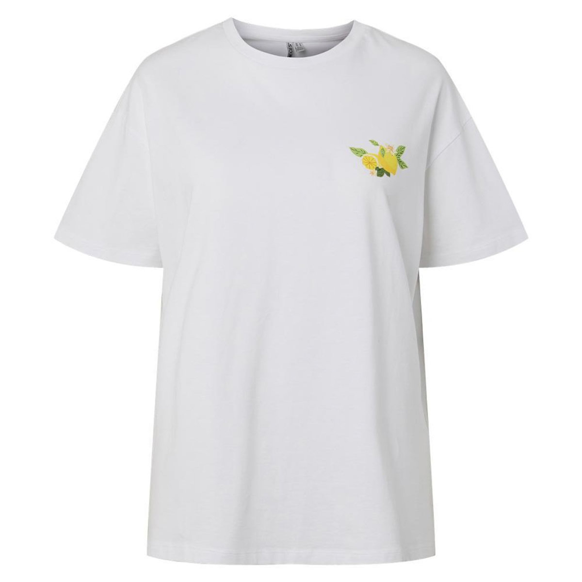 Pieces T-Shirt Blanc Femme Pieces Citron