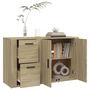 Voir la diapositive 5 : VIDAXL Buffet Chene sonoma 100x33x59,5 cm Bois d'ingenierie