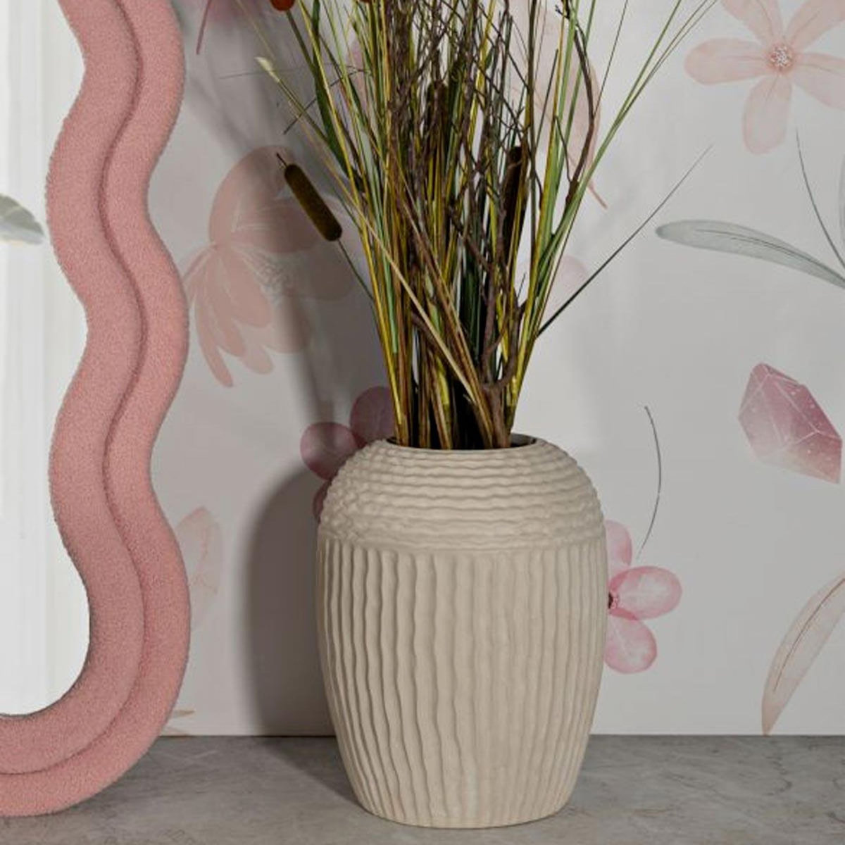 Paris Prix Cache-Pot Design  Mist  38cm Crème
