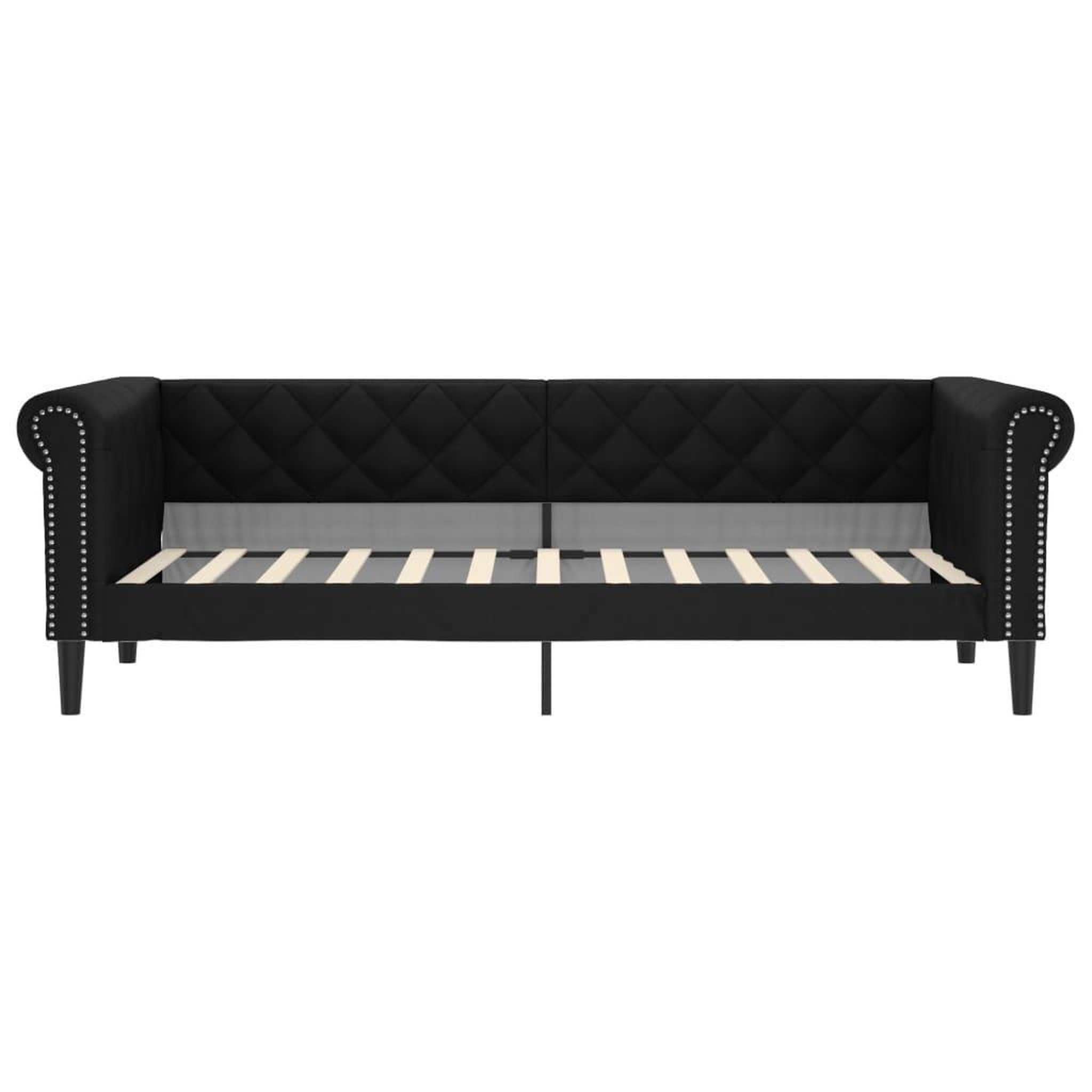 Voir la diapositive 3 : VIDAXL Lit de jour sans matelas noir 100x200 cm similicuir