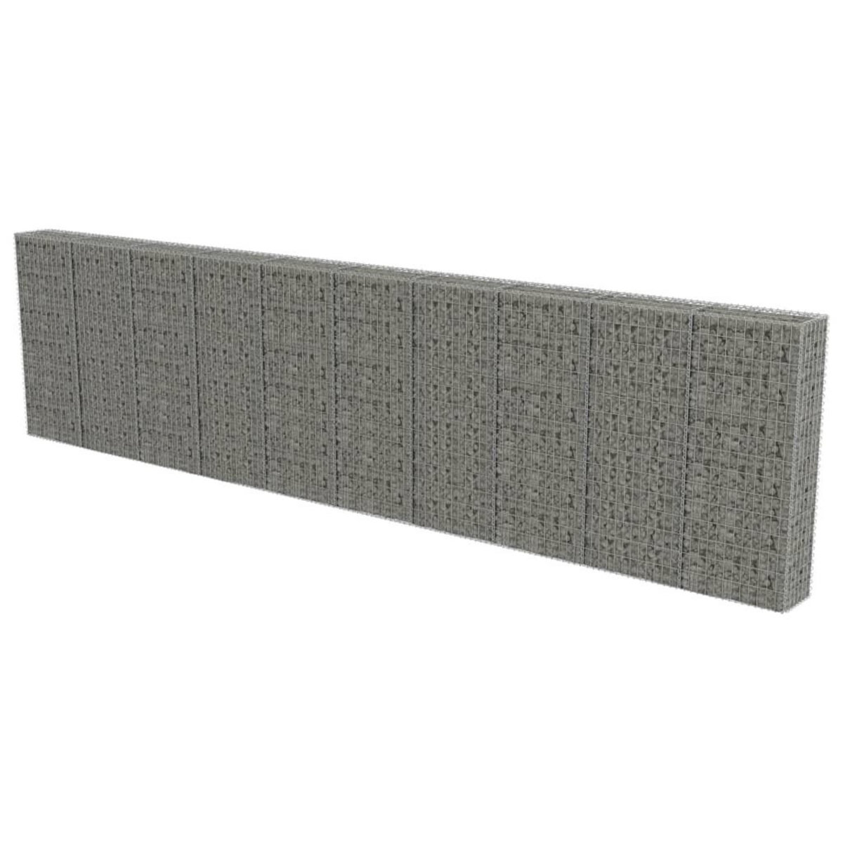 VIDAXL Mur a gabion avec couvercles Acier galvanise 600x30x150 cm