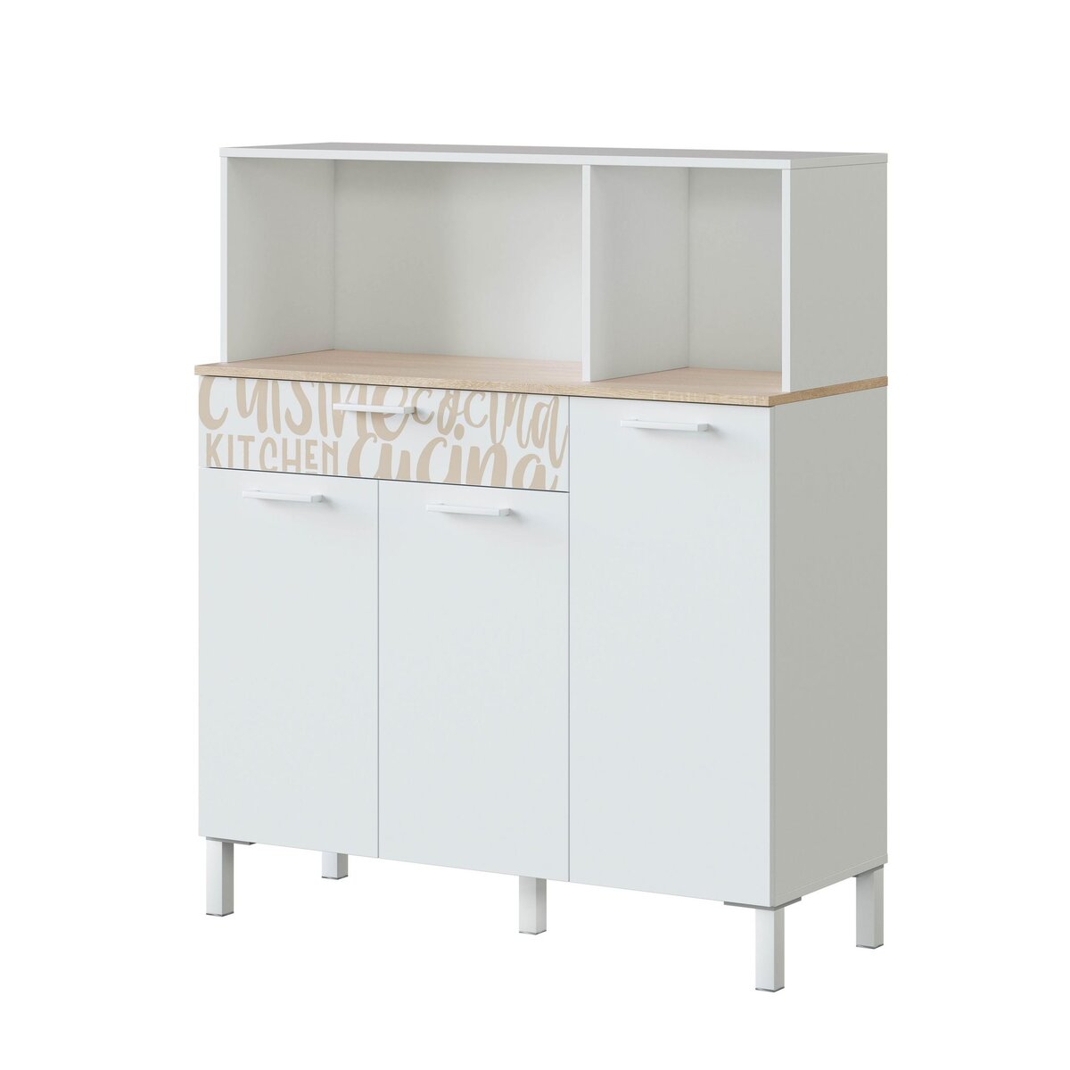 Desserte meuble de cuisine compact 3 portes + 1 tiroir MALO